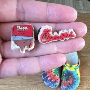 Chick-fil-A Jibbitz Shoe Charms - Red & White Logo Set